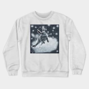 Rabbit Jumping in Snow Crewneck Sweatshirt